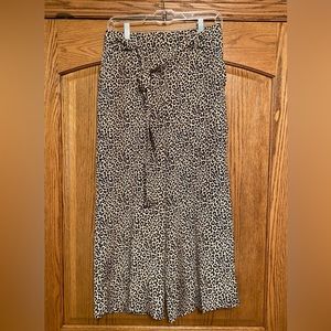 J. Crew Leopard Wide Leg Cropped Pants